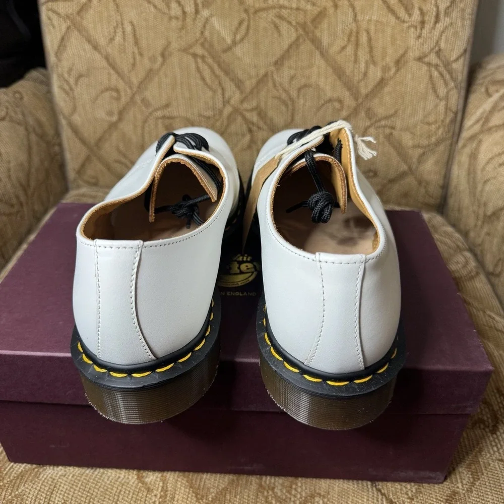 DR MARTEN 1461 VINTAGE White Quilon Unisex MADE in ENGLAND MEN US 11 UK 10 New